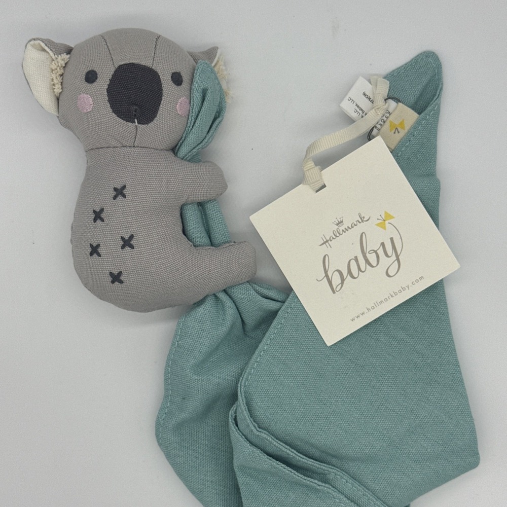Hallmark Baby Koala Lovey Security Blanket Unisex OS Teal Grey Plush New gift